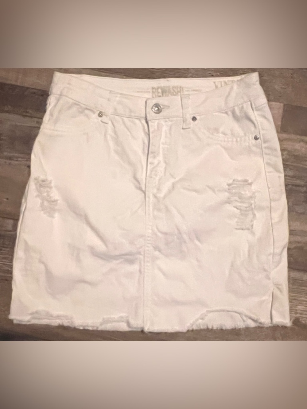 REWASH Vintage Reunion Jr distressed mini skirt~Size 1